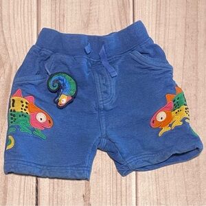 Jojo Maman Bebe Boy Size 12-18 Months Chameleon Appliqué Pet in Pocket Shorts